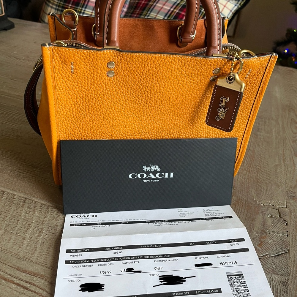 Coach Rogue 25 Brass/Papaya NWT